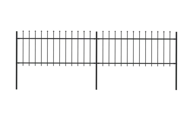 Hagegjerde med spydtopp stål 3,4x0,8 m svart - Svart - Hagemøbler & utemiljø - Hagedekorasjon & utemiljø - Gjerder & Grinder