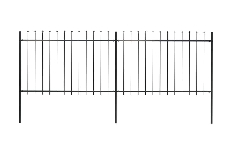 Hagegjerde med spydtopp stål 3,4x1,2 m svart - Svart - Hagemøbler & utemiljø - Hagedekorasjon & utemiljø - Gjerder & Grinder