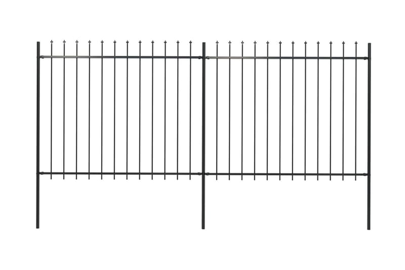 Hagegjerde med spydtopp stål 3,4x1,5 m svart - Svart - Hagemøbler & utemiljø - Hagedekorasjon & utemiljø - Gjerder & Grinder