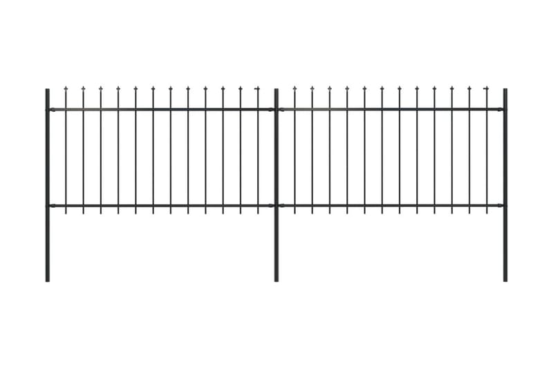 Hagegjerde med spydtopp stål 3,4x1 m svart - Svart - Hagemøbler & utemiljø - Hagedekorasjon & utemiljø - Gjerder & Grinder