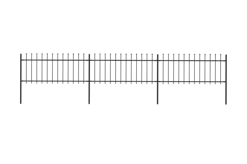 Hagegjerde med spydtopp stål 5,1x0,8 m svart - Svart - Hagemøbler & utemiljø - Hagedekorasjon & utemiljø - Gjerder & Grinder