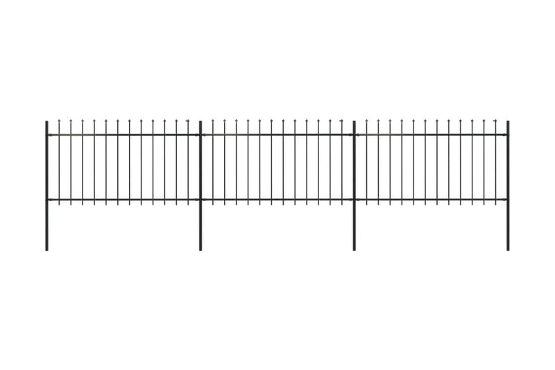 Hagegjerde med spydtopp stål 5,1x1 m svart - Svart - Hagemøbler & utemiljø - Hagedekorasjon & utemiljø - Gjerder & Grinder