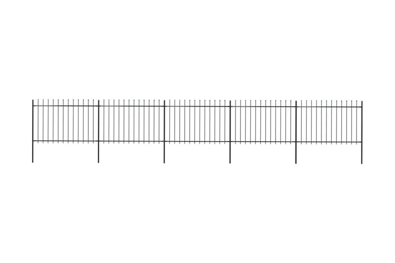 Hagegjerde med spydtopp stål 8,5x1,2 m svart - Hagemøbler & utemiljø - Hagedekorasjon & utemiljø - Gjerder & Grinder