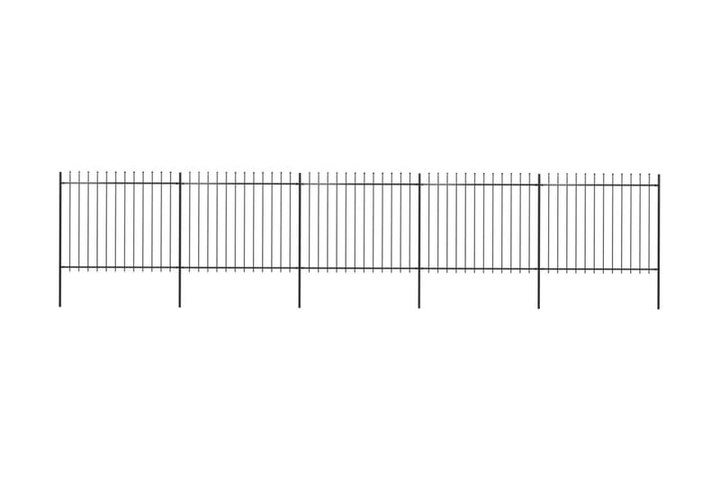 Hagegjerde med spydtopp stål 8,5x1,5 m svart - Svart - Gjerder & Grinder