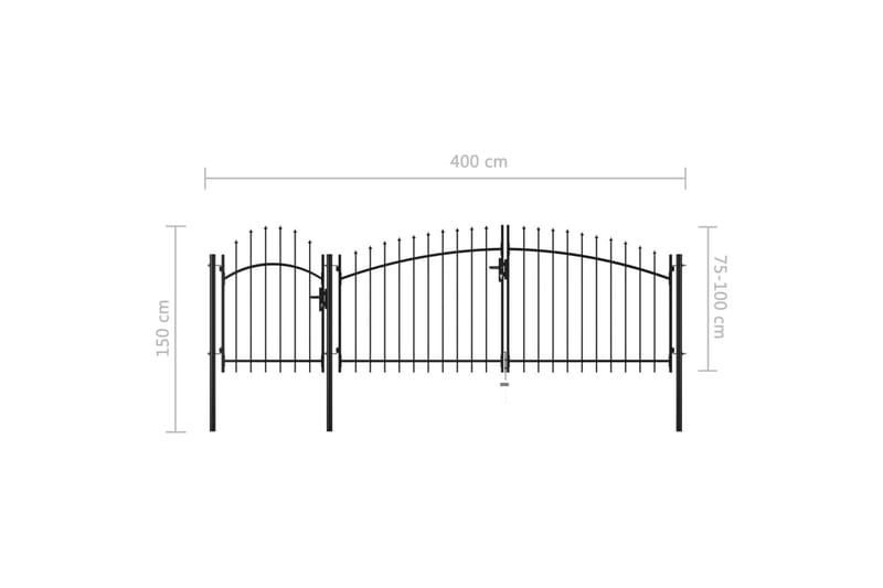 Hagegjerde stål 1,5x4 m svart - Gjerder & Grinder