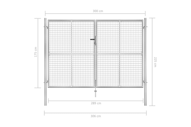 Hageport galvanisert stål 306x225 cm sølv - Hagemøbler & utemiljø - Hagedekorasjon & utemiljø - Gjerder & Grinder