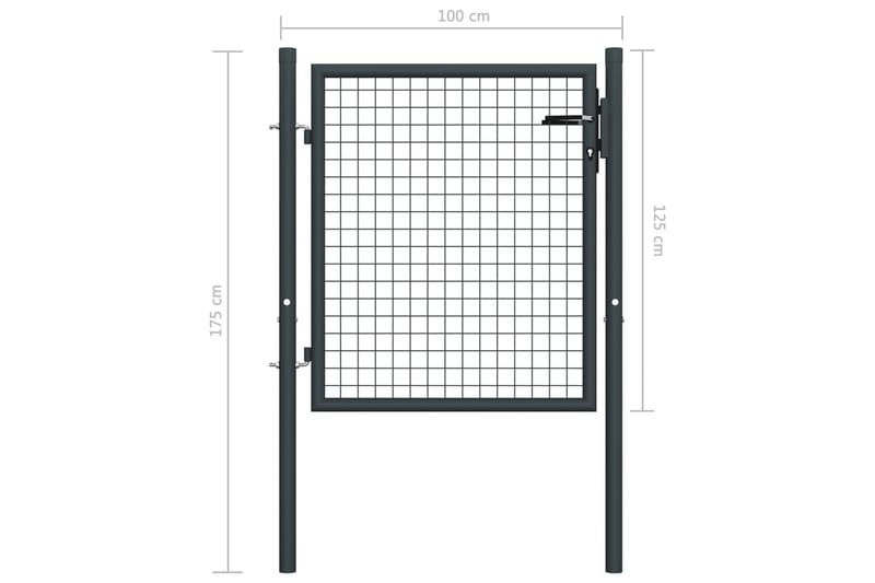 Hageport netting galvanisert stål 100x175 cm grå - Hagemøbler & utemiljø - Hagedekorasjon & utemiljø - Gjerder & Grinder