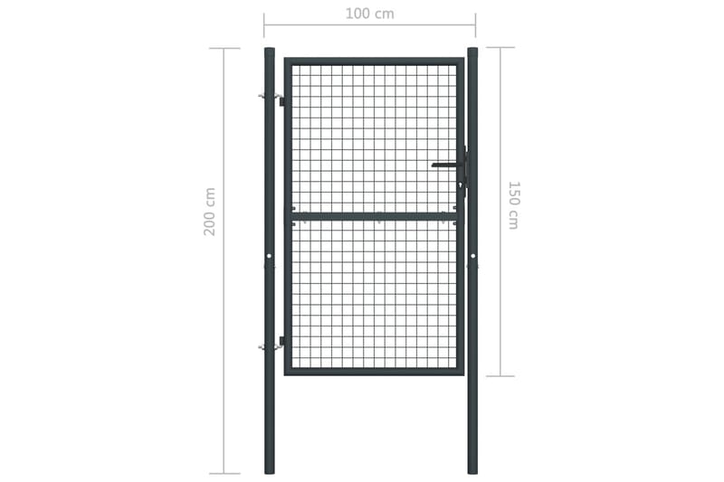 Hageport netting galvanisert stål 100x200 cm grå - Hagemøbler & utemiljø - Hagedekorasjon & utemiljø - Gjerder & Grinder