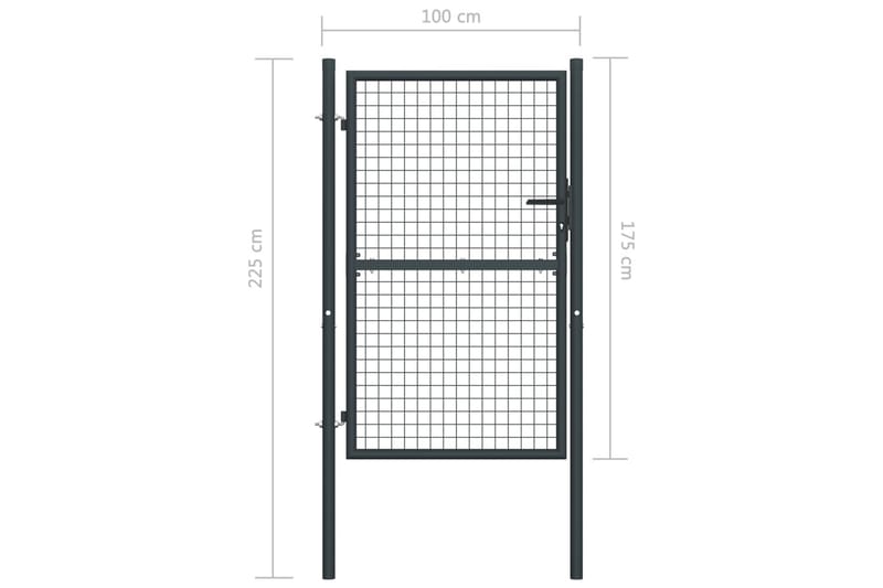 Hageport netting galvanisert stål 100x225 cm grå - Hagemøbler & utemiljø - Hagedekorasjon & utemiljø - Gjerder & Grinder