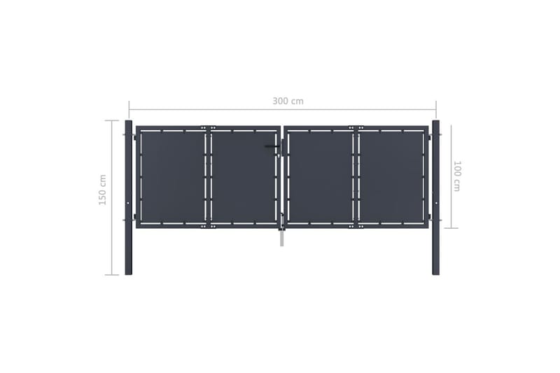 Hageport stål 300x100 cm antrasitt - Hagemøbler & utemiljø - Hagedekorasjon & utemiljø - Gjerder & Grinder