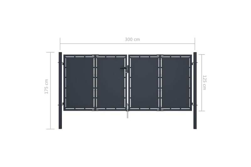 Hageport stål 300x125 cm antrasitt - Hagemøbler & utemiljø - Hagedekorasjon & utemiljø - Gjerder & Grinder