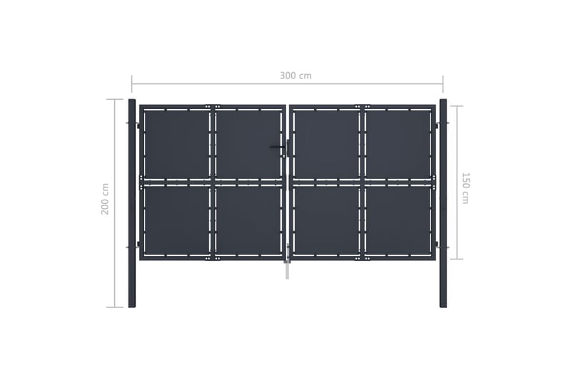 Hageport stål 300x150 cm antrasitt - Hagemøbler & utemiljø - Hagedekorasjon & utemiljø - Gjerder & Grinder