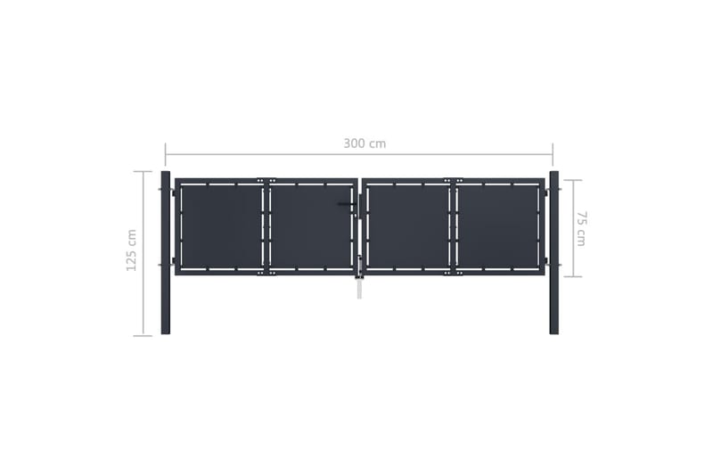 Hageport stål 300x75 cm antrasitt - Hagemøbler & utemiljø - Hagedekorasjon & utemiljø - Gjerder & Grinder