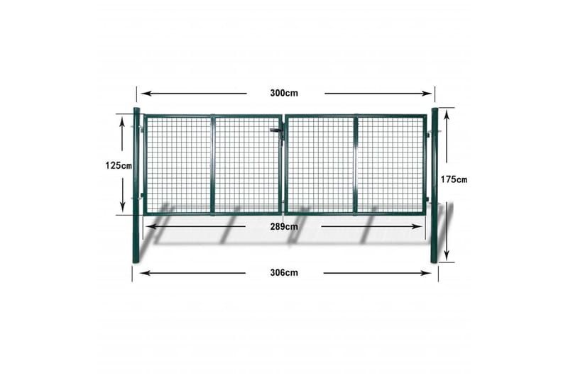 Hageport stål 306x175 cm grønn - Hagemøbler & utemiljø - Hagedekorasjon & utemiljø - Gjerder & Grinder