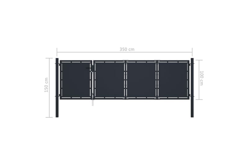 Hageport stål 350x100 cm antrasitt - Hagemøbler & utemiljø - Hagedekorasjon & utemiljø - Gjerder & Grinder