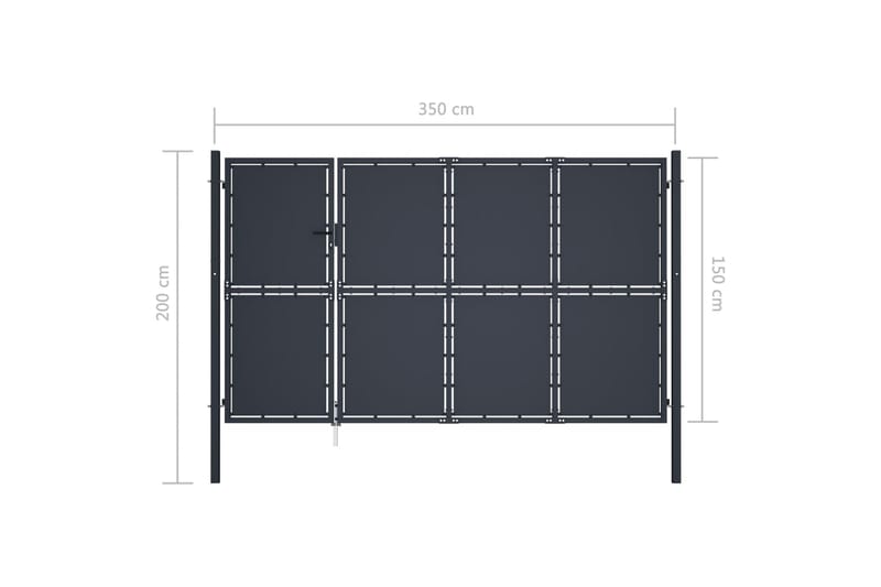 Hageport stål 350x150 cm antrasitt - Hagemøbler & utemiljø - Hagedekorasjon & utemiljø - Gjerder & Grinder