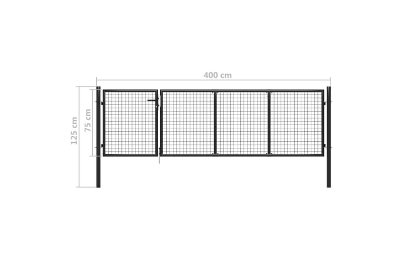 Hageport stål 350x75 cm antrasitt - Grå - Hagemøbler & utemiljø - Hagedekorasjon & utemiljø - Gjerder & Grinder