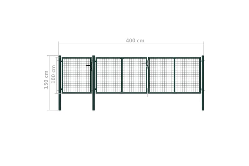 Hageport stål 400x100 cm grønn - grønn - Hagemøbler & utemiljø - Hagedekorasjon & utemiljø - Gjerder & Grinder