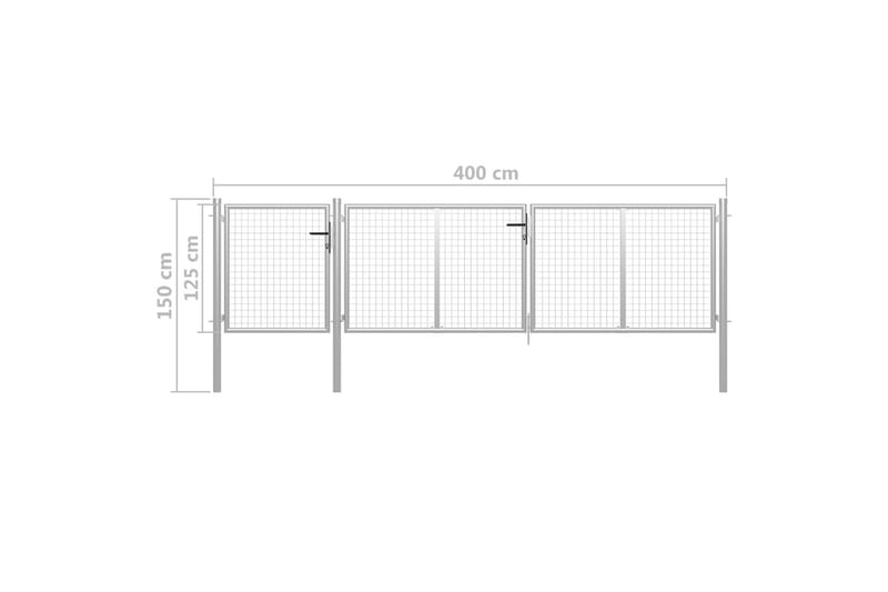 Hageport stål 400x100 cm sølv - Silver - Hagemøbler & utemiljø - Hagedekorasjon & utemiljø - Gjerder & Grinder