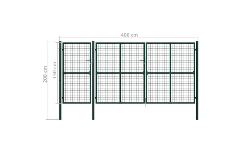 Hageport stål 400x150 cm grønn - grønn - Hagemøbler & utemiljø - Hagedekorasjon & utemiljø - Gjerder & Grinder