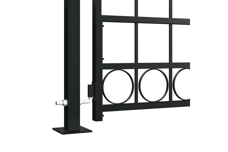 Inngangsport med buet topp og 2 stolper 100x200 cm svart - Hagemøbler & utemiljø - Hagedekorasjon & utemiljø - Gjerder & Grinder