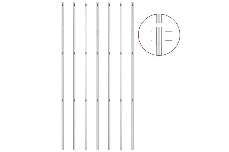 Kjedegjerde med stolper galvanisert stål 15x1,5 m sølv - Hagemøbler & utemiljø - Hagedekorasjon & utemiljø - Gjerder & Grinder