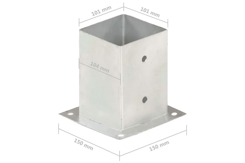 Stolpeankere 4 stk galvanisert metall 101 mm - Hagemøbler & utemiljø - Hagedekorasjon & utemiljø - Gjerder & Grinder