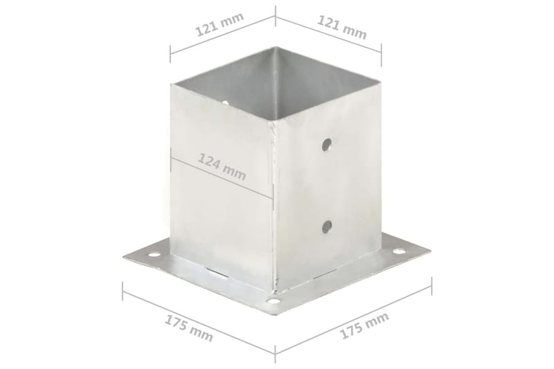 Stolpeankere 4 stk galvanisert metall 121 mm - Hagemøbler & utemiljø - Hagedekorasjon & utemiljø - Gjerder & Grinder