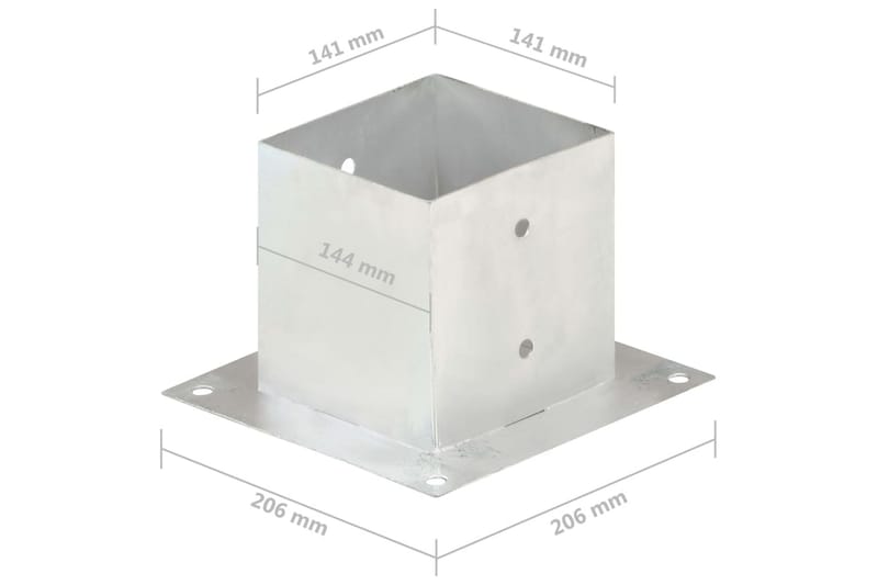 Stolpeankere 4 stk galvanisert metall 141 mm - Hagemøbler & utemiljø - Hagedekorasjon & utemiljø - Gjerder & Grinder