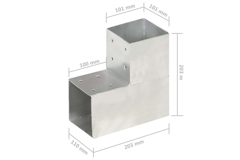 Stolpesko 4 stk L-form galvanisert metall 101x101 mm - Hagemøbler & utemiljø - Hagedekorasjon & utemiljø - Gjerder & Grinder