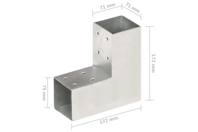 Stolpesko 4 stk L-form galvanisert metall 71x71 mm - Hagemøbler & utemiljø - Hagedekorasjon & utemiljø - Gjerder & Grinder