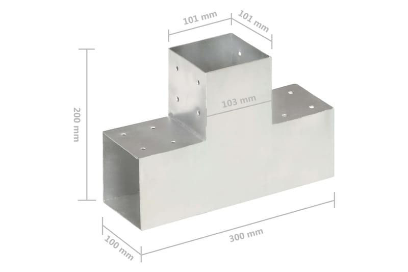 Stolpesko 4 stk T-form galvanisert metall 101x101 mm - Hagemøbler & utemiljø - Hagedekorasjon & utemiljø - Gjerder & Grinder