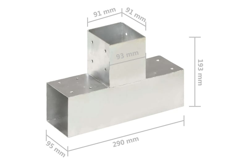 Stolpesko 4 stk T-form galvanisert metall 91x91 mm - Hagemøbler & utemiljø - Hagedekorasjon & utemiljø - Gjerder & Grinder