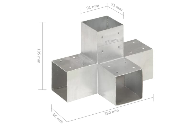 Stolpesko 4 stk X-form galvanisert metall 91x91 mm - Hagemøbler & utemiljø - Hagedekorasjon & utemiljø - Gjerder & Grinder