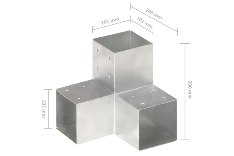 Stolpesko 4 stk Y-form galvanisert metall 101x101 mm - Hagemøbler & utemiljø - Hagedekorasjon & utemiljø - Gjerder & Grinder