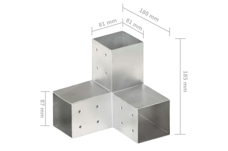 Stolpesko 4 stk Y-form galvanisert metall 81x81 mm - Hagemøbler & utemiljø - Hagedekorasjon & utemiljø - Gjerder & Grinder