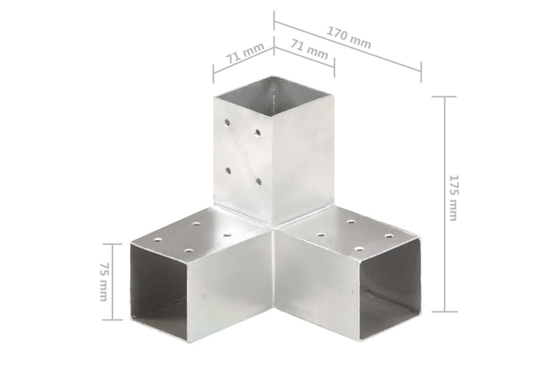 Stolpesko Y-form galvanisert metall 71x71 mm - Hagemøbler & utemiljø - Hagedekorasjon & utemiljø - Gjerder & Grinder