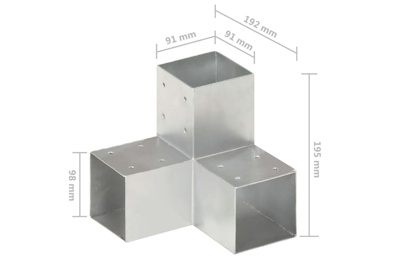 Stolpesko Y-form galvanisert metall 91x91 mm - Hagemøbler & utemiljø - Hagedekorasjon & utemiljø - Gjerder & Grinder