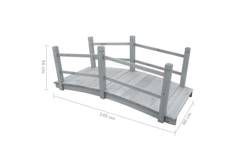 Hagebro grå 140x60x56 cm heltre furu - Grå - Hagemøbler & utemiljø - Hagedekorasjon & utemiljø - Hagefigurer & hagepynt