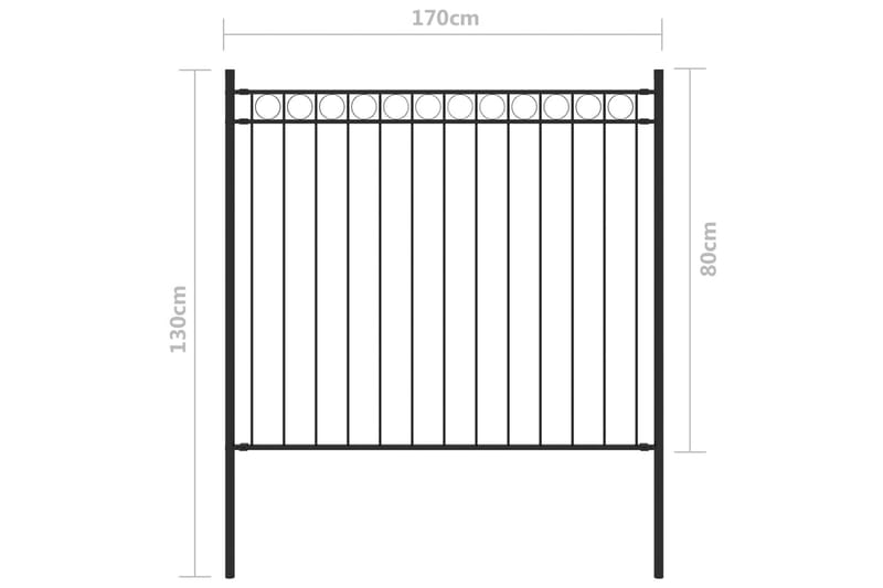 Hagegjerde stål 1,7x0,8 m svart - Svart - Hagemøbler & utemiljø - Hagedekorasjon & utemiljø - Gjerder & Grinder