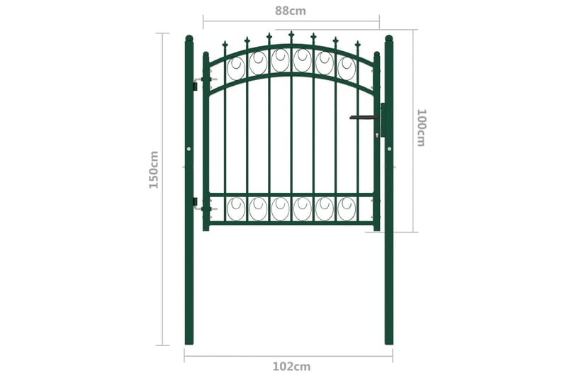 Hageport med pigger stål 100x100 cm grønn - grønn - Hagemøbler & utemiljø - Hagedekorasjon & utemiljø - Gjerder & Grinder