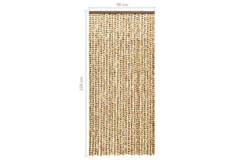 Insektgardin beige og brun 90x220 cm chenille - Beige - Hagemøbler & utemiljø - Hagedekorasjon & utemiljø - Myggnett