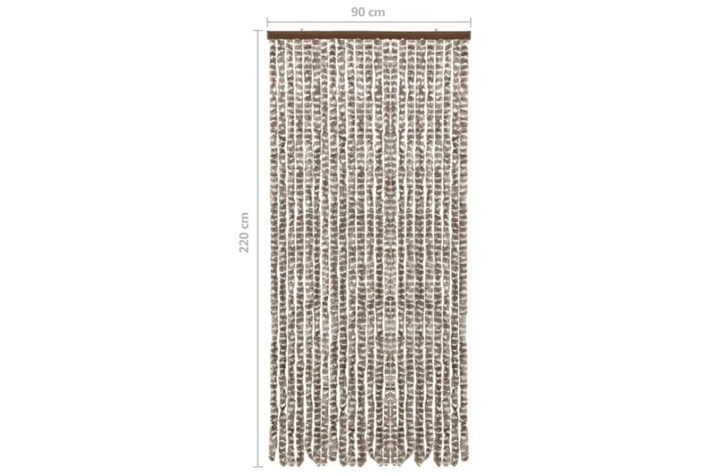 Insektgardin gråbrun og hvit 90x220 cm chenille - Taupe - Hagemøbler & utemiljø - Hagedekorasjon & utemiljø - Myggnett