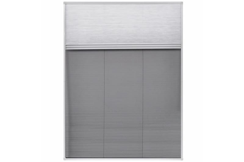 Plissert insektskjerm vindu aluminium 60x80cm med solskjerm - Beige|Hvit - Myggnett