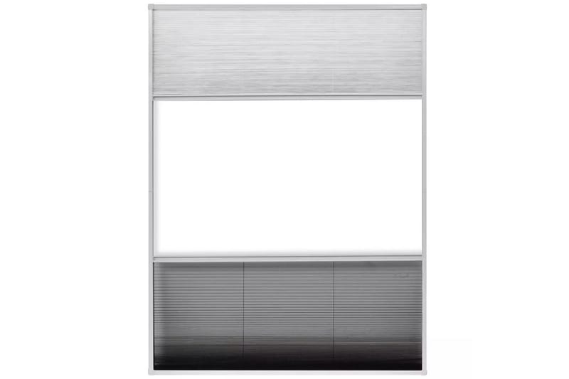 Plissert insektskjerm vindu aluminium 60x80cm med solskjerm - Beige|Hvit - Myggnett