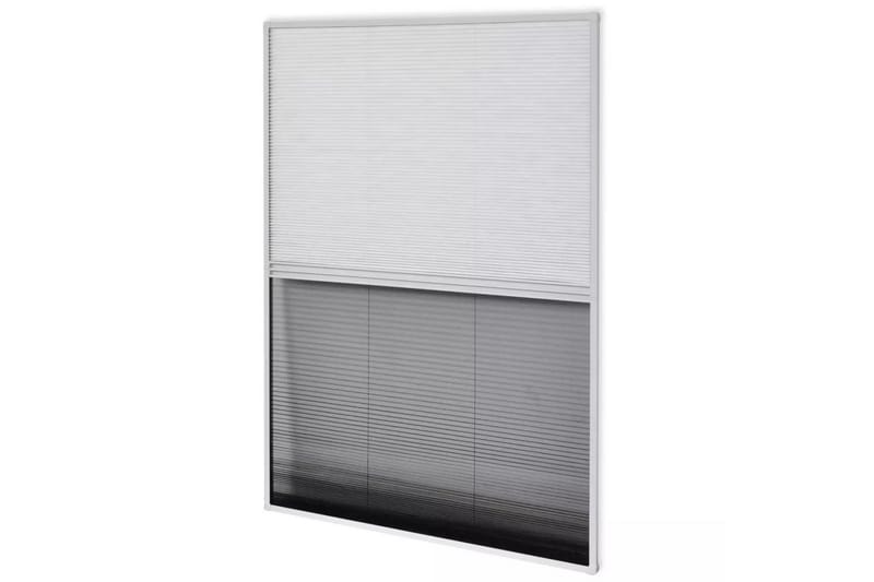 Plissert insektskjerm vindu aluminium 60x80cm med solskjerm - Beige|Hvit - Myggnett