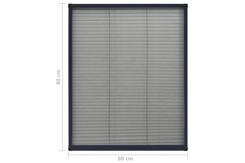 Plissert insektskjerm for vindu aluminium antrasitt 60x80 cm - Antrasittgrå - Hagemøbler & utemiljø - Hagedekorasjon & utemiljø - Myggnett