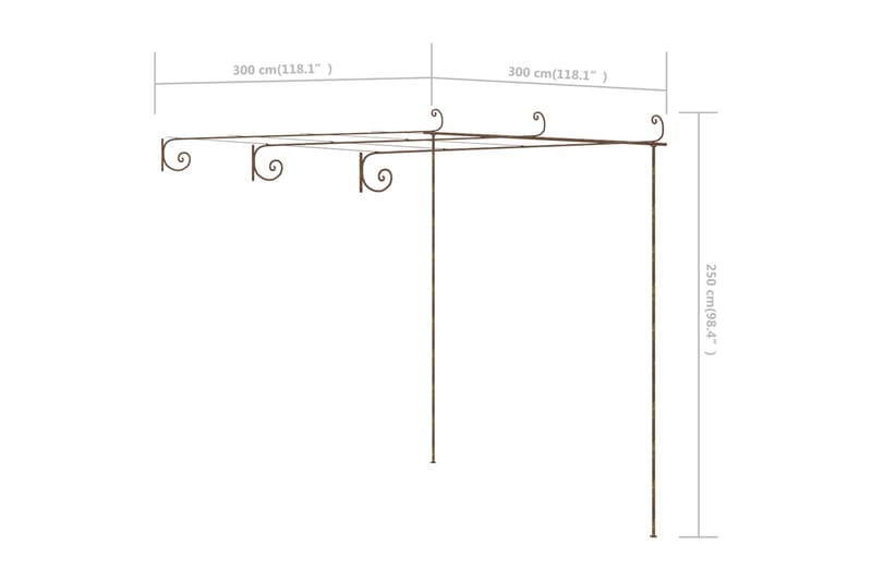 Hagebue antikk brun 3x3x2,5 m jern - Brun - Hagemøbler & utemiljø - Hagedekorasjon & utemiljø - Rosebue