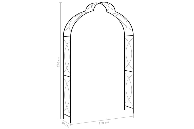 Hagebue svart 150x34x240 cm jern - Hagemøbler & utemiljø - Hagedekorasjon & utemiljø - Rosebue