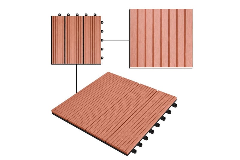 WPC Fliser 30 x 30 cm 11stk 1m2 Brun - Brun - Hagemøbler & utemiljø - Hagedekorasjon & utemiljø - Terrassebord